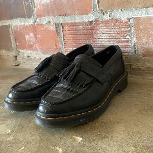 Dr Martens Leather Tassel Snakeskin Loafers